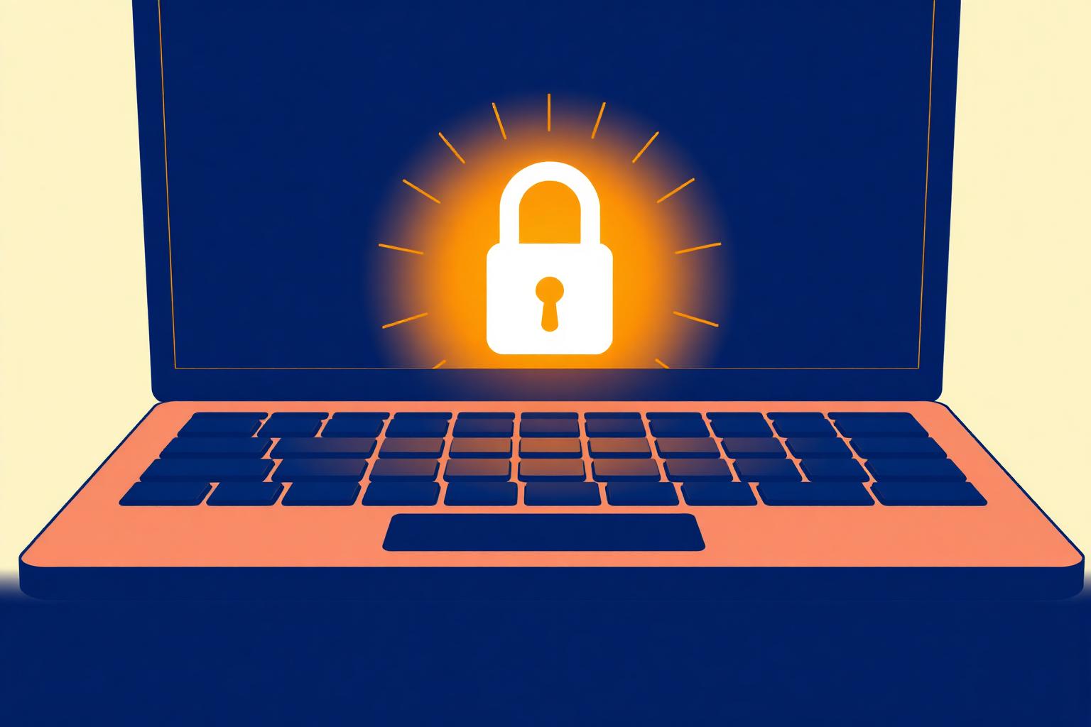 Password cracking in forensics — padlock, GPU with heat lines, dictionary and encrypted archive icons.